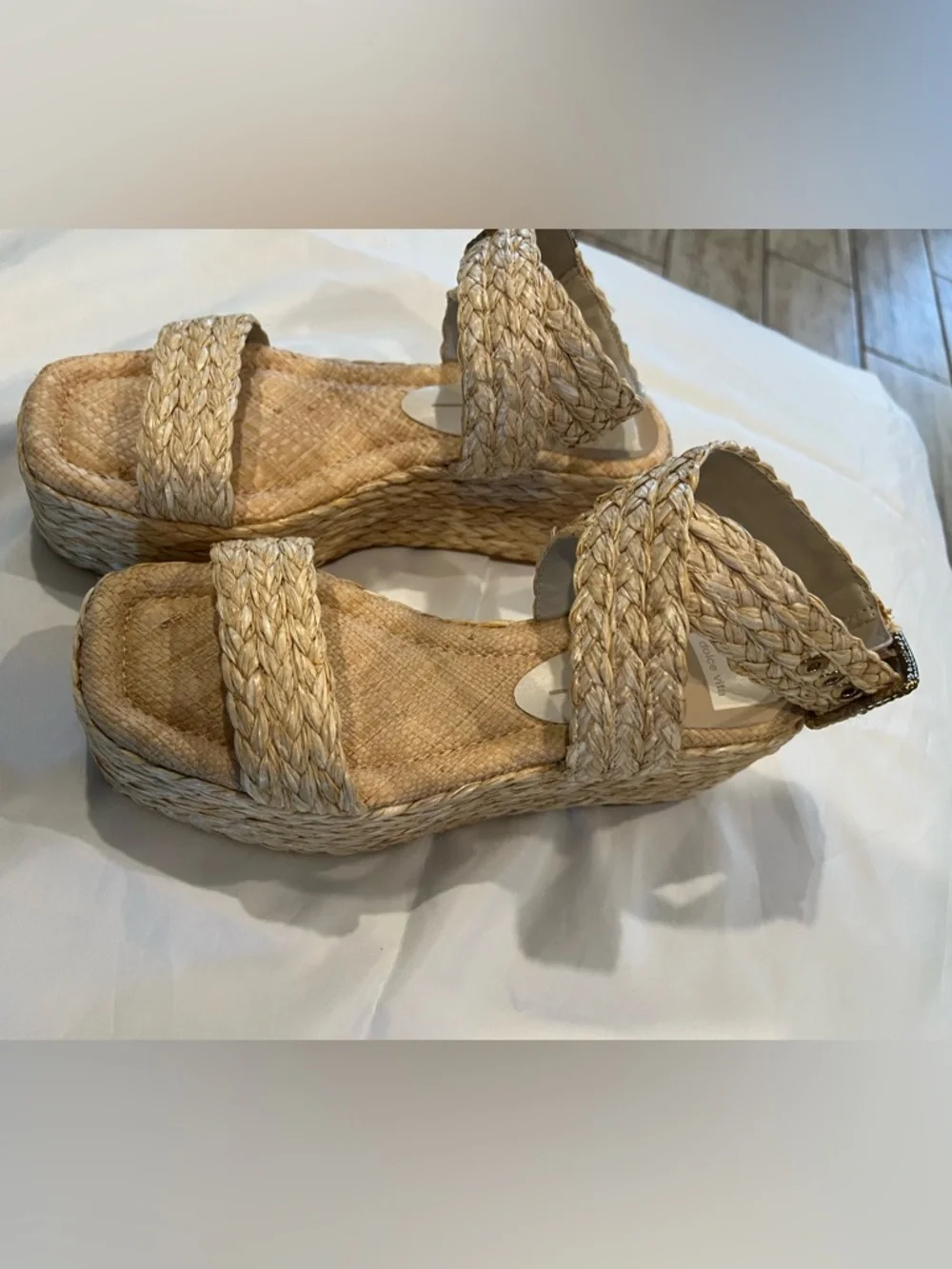 Dolce Vita Natural Braided Platform Espadrille Sandals - Picture 3 of 7